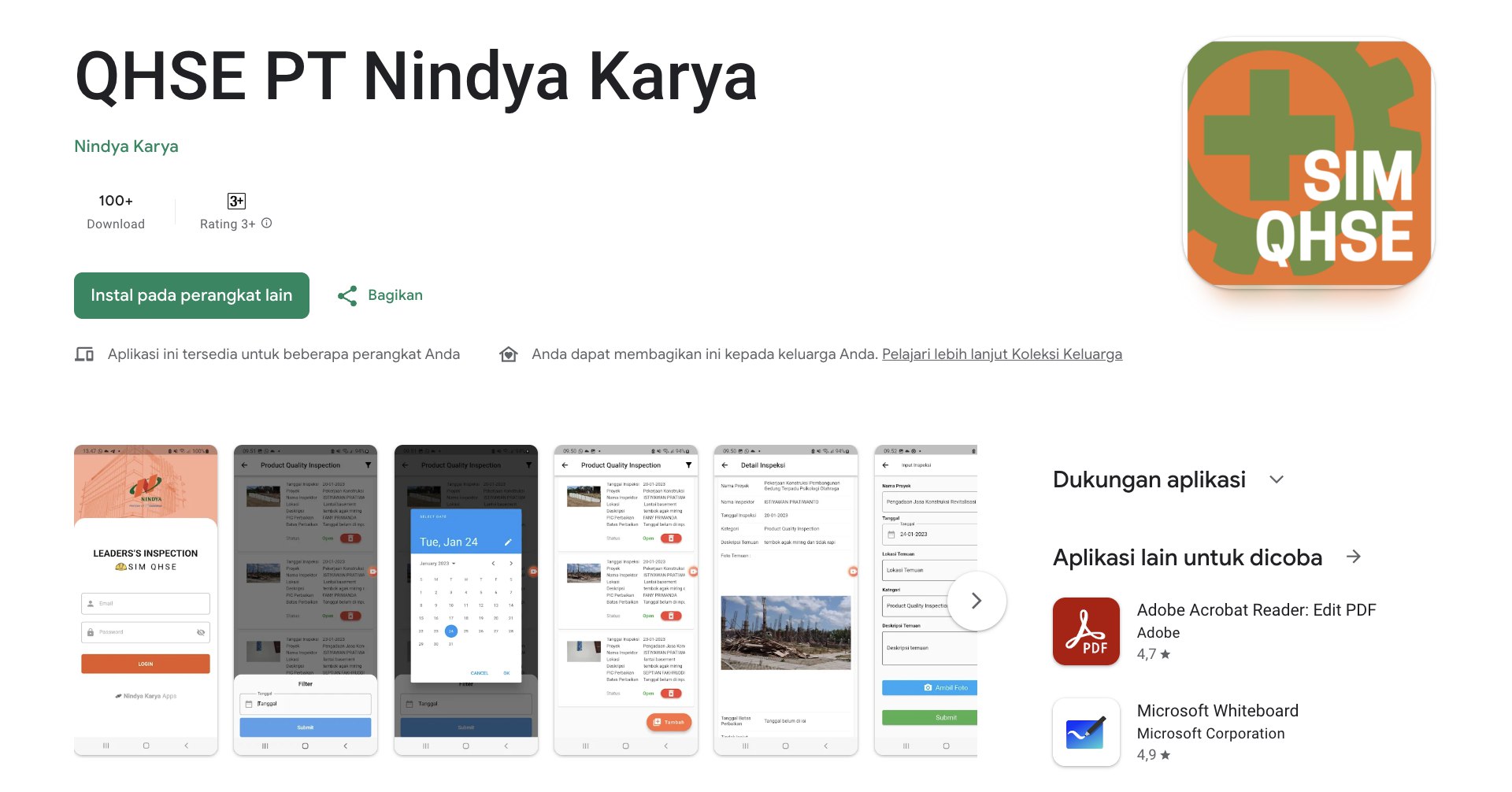 Aplikasi management project QHSE